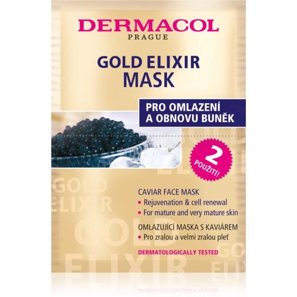 Dermacol Dermacol Gold Elixir maska za obraz s kaviarjem 2x8 g