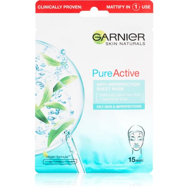 Garnier Garnier Skin Naturals Pure Active maska iz platna s čistilnim učinkom 28 g