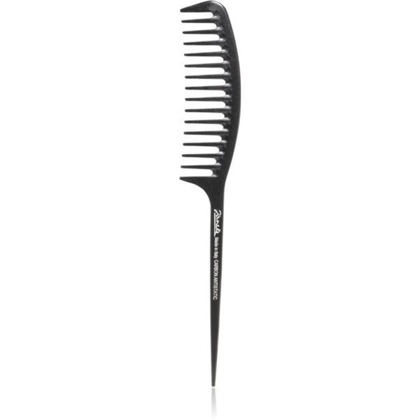 Janeke Janeke Carbon Fibre Fashion Comb with a long tail and wavy frame glavnik za lase 21,5 x 3 cm