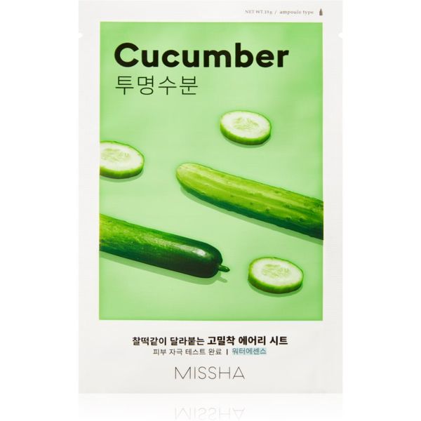 Missha Missha Airy Fit Cucumber maska iz platna z vlažilnim in revitalizacijskim učinkom za suho kožo 19 g