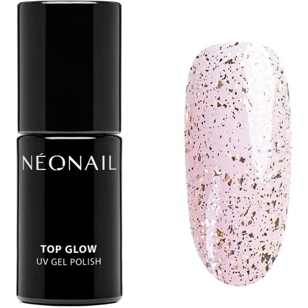 NeoNail NEONAIL Top Glow gel nadlak za nohte odtenek Gold Flakes 7,2 ml
