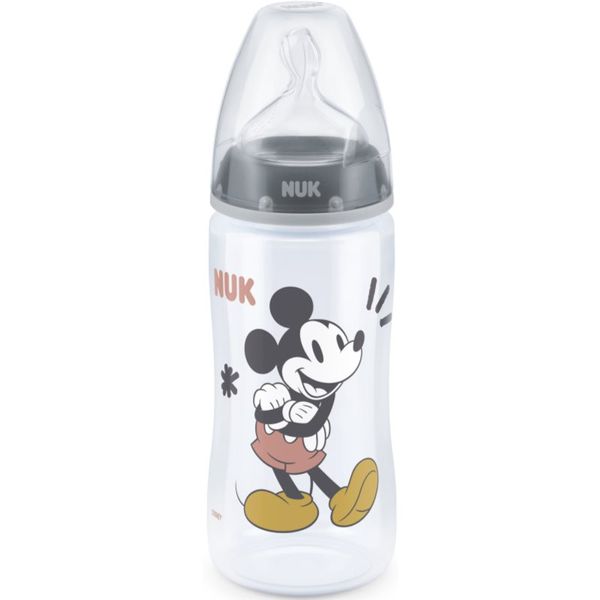 NUK NUK First Choice Mickey Mouse steklenička za dojenčke Grey 300 ml