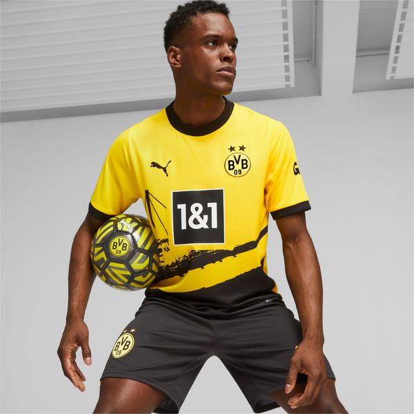 PUMA Men's PUMA Borussia Dortmund 23/24 Home Jersey, Cyber Yellow/Black