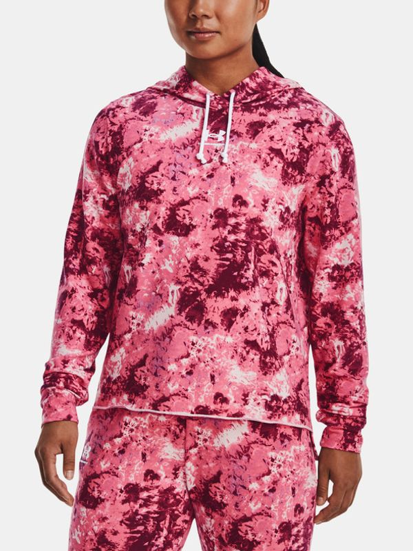 Under Armour Under Armour Rival Terry Print Hoodie Pulover Roza