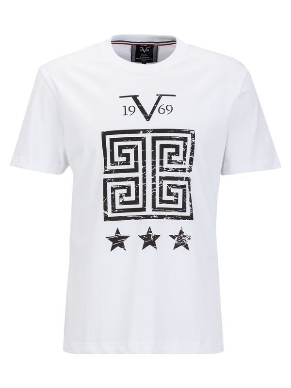 19V69 ITALIA 19V69 ITALIA Majica 'Rafael Grunge'  črna / bela