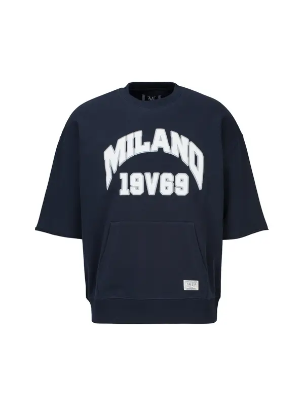 19V69 ITALIA 19V69 ITALIA Majica 'Verdi College'  mornarska / bela