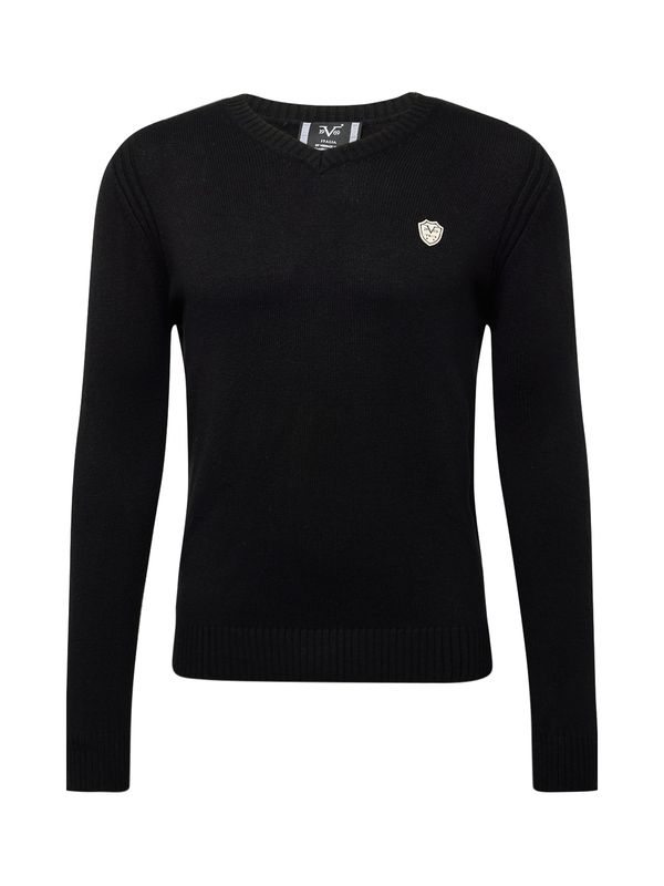 19V69 ITALIA 19V69 ITALIA Pulover 'GINO'  črna / off-bela