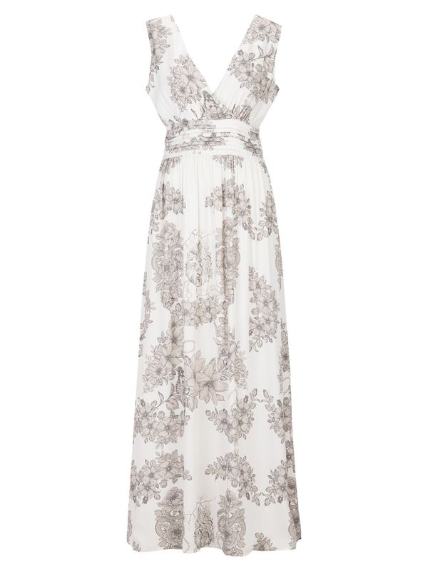 19V69 ITALIA 19V69 ITALIA Večerna obleka 'Karen'  bež / temno siva / off-bela