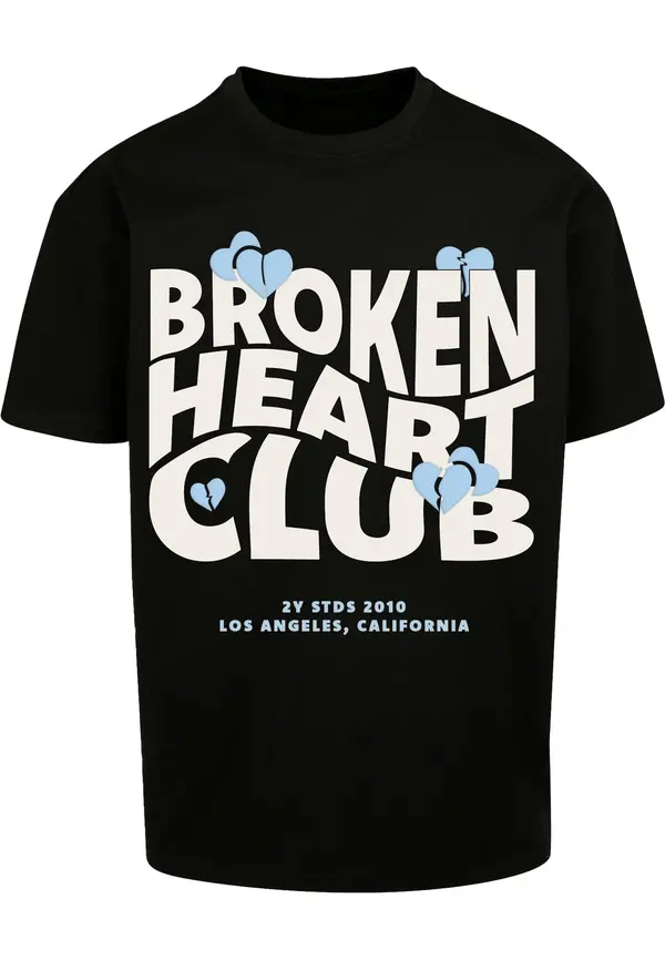 2Y Studios 2Y Studios Majica 'Broken Heart Club'  pastelno modra / črna / bela