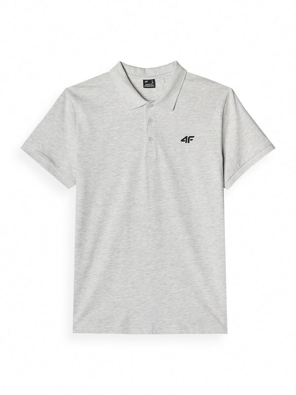 4F 4F Majica  svetlo siva / črna