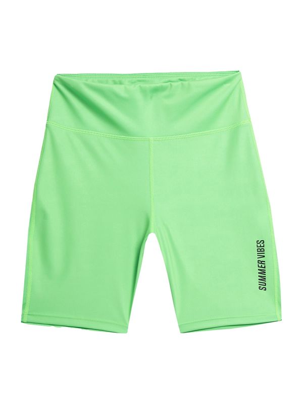 4F 4F Športne hlače  svetlo zelena / črna