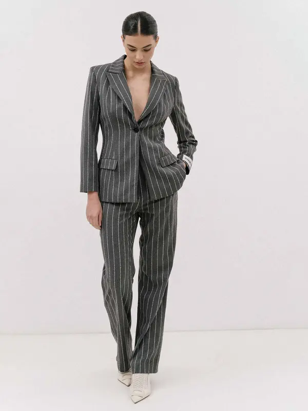 4TAILORS 4TAILORS Blazer 'Salsa'  temno siva / bela