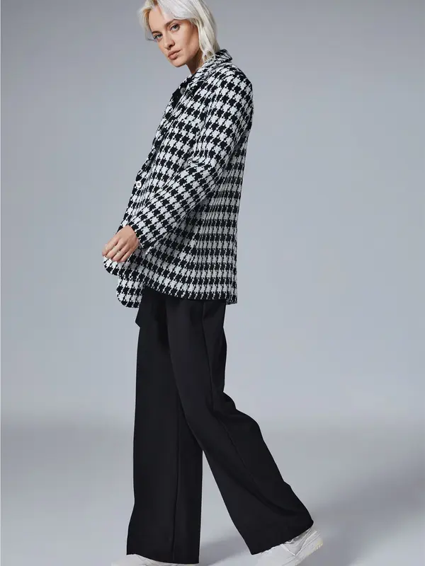 4TAILORS 4TAILORS Blazer 'Tissu'  črna / bela