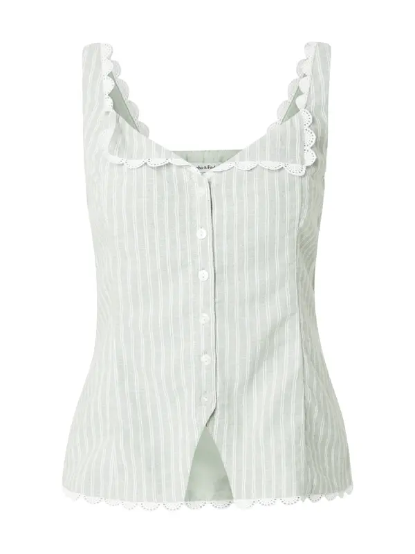 Abercrombie & Fitch Abercrombie & Fitch Bluza  svetlo zelena / bela