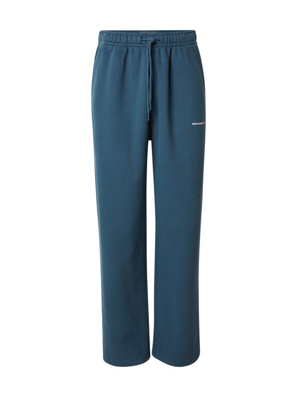 Abercrombie & Fitch Abercrombie & Fitch Hlače  cijansko modra / bela