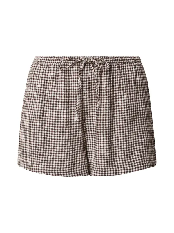 Abercrombie & Fitch Abercrombie & Fitch Hlače  rjava / bela
