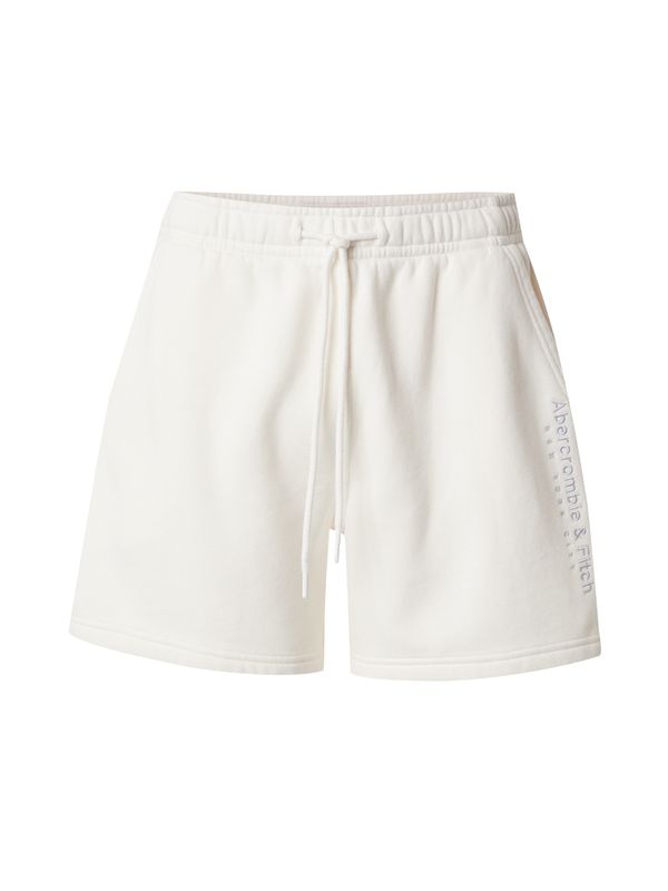 Abercrombie & Fitch Abercrombie & Fitch Hlače  srebrno-siva / bela