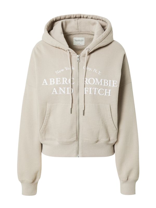 Abercrombie & Fitch Abercrombie & Fitch Jopa na zadrgo 'LONG LIFE'  svetlo rjava / bela