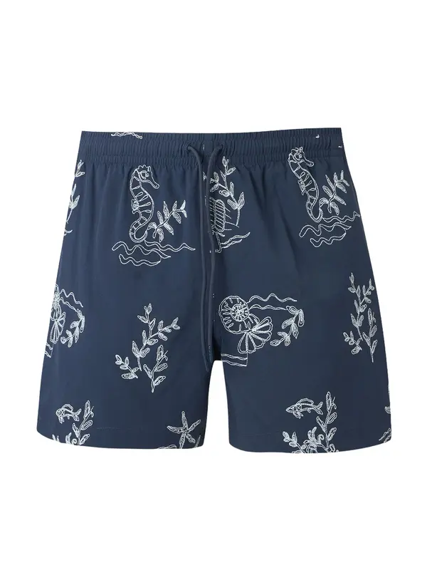 Abercrombie & Fitch Abercrombie & Fitch Kratke kopalne hlače  marine / bela