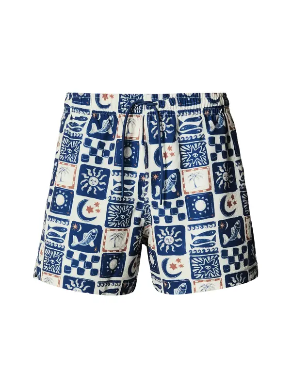 Abercrombie & Fitch Abercrombie & Fitch Kratke kopalne hlače  modra / rjava / bela