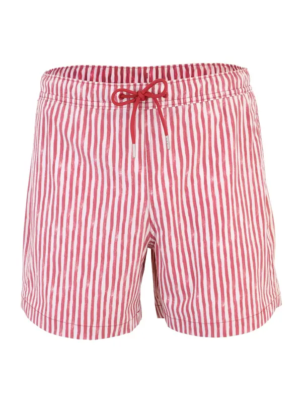 Abercrombie & Fitch Abercrombie & Fitch Kratke kopalne hlače  rdeča / bela
