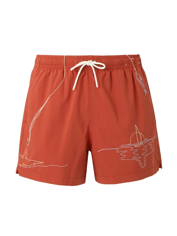 Abercrombie & Fitch Abercrombie & Fitch Kratke kopalne hlače  svetlo modra / svetlo rumena / oranžno rdeča / bela