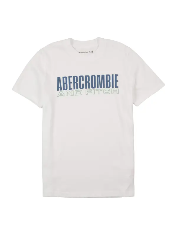 Abercrombie & Fitch Abercrombie & Fitch Majica 'BRICK TYPE'  safir / jelka / bela