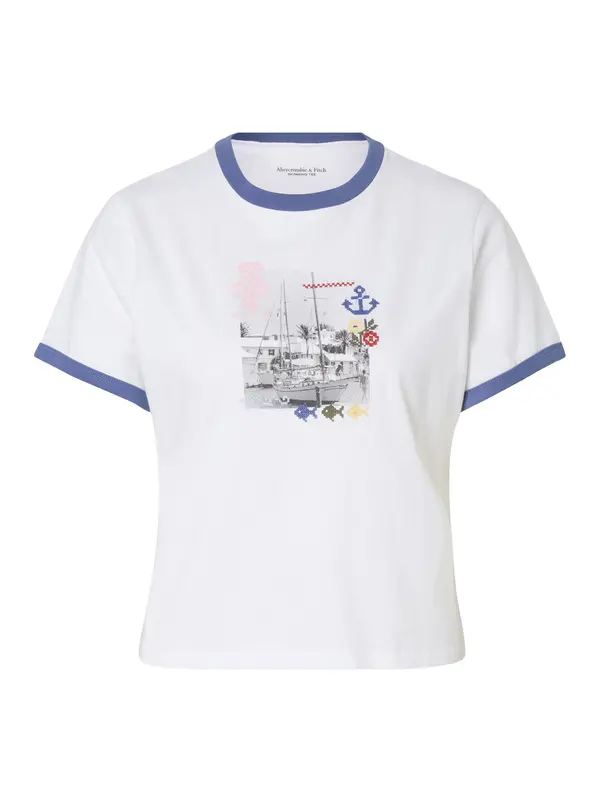 Abercrombie & Fitch Abercrombie & Fitch Majica 'COASTAL BEATNIK SKIMMING BOAT'  oliva / roza / črna / bela