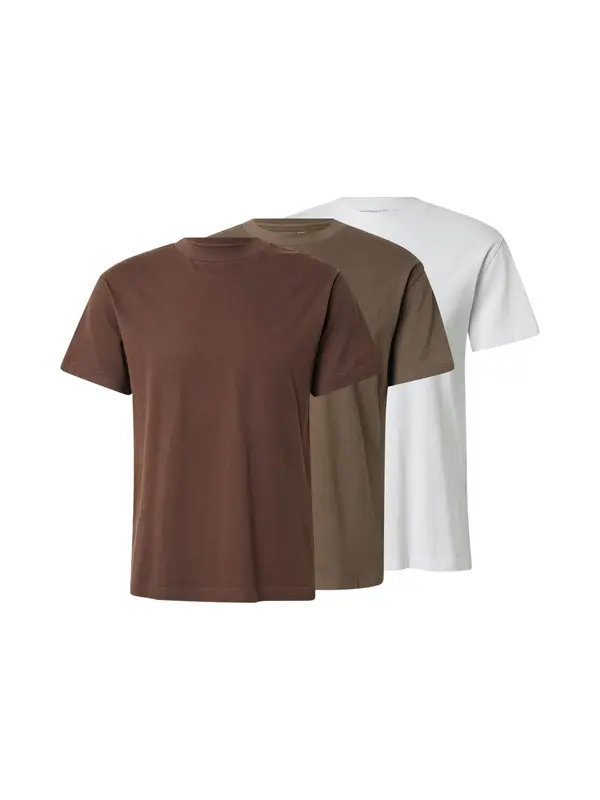 Abercrombie & Fitch Abercrombie & Fitch Majica 'ESSENTIAL'  kostanj rjava / umbra / bela
