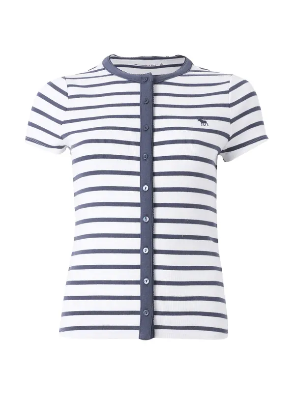 Abercrombie & Fitch Abercrombie & Fitch Majica 'MAR4 APAC'  mornarska / bela