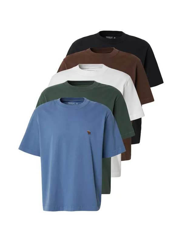 Abercrombie & Fitch Abercrombie & Fitch Majica  modra / rjava / smaragd / črna / bela