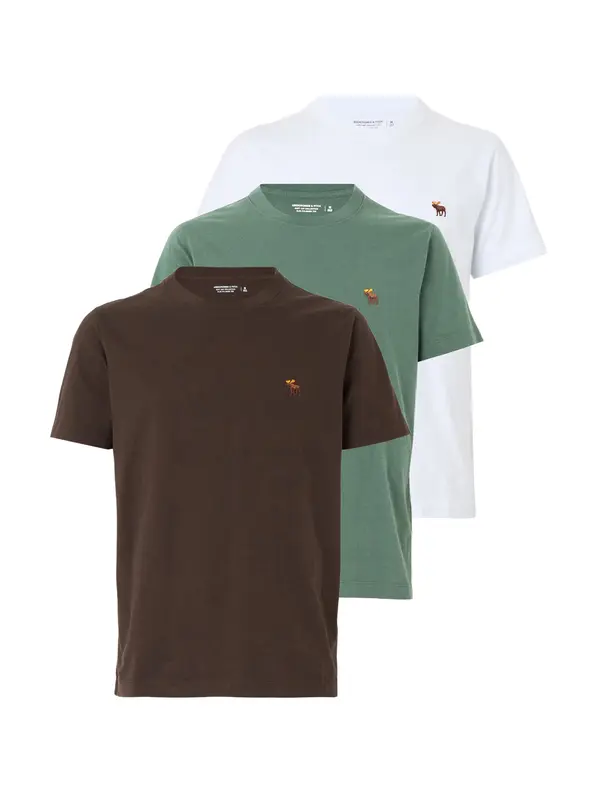 Abercrombie & Fitch Abercrombie & Fitch Majica  rjava / temno zelena / bela