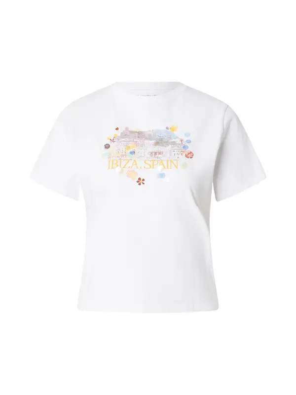 Abercrombie & Fitch Abercrombie & Fitch Majica ' SKIMMING IBIZA CITYSCAPE'  modra / rumena / roza / bela