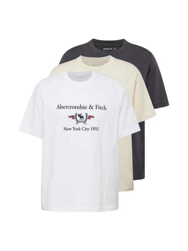 Abercrombie & Fitch Abercrombie & Fitch Majica  svetlo bež / antracit / rdeča / bela