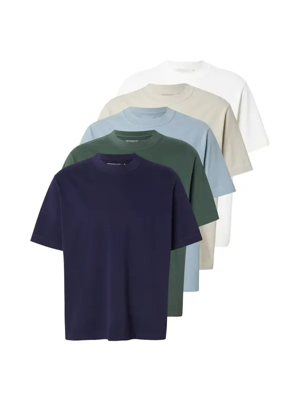Abercrombie & Fitch Abercrombie & Fitch Majica  svetlo modra / greige / temno zelena / bela