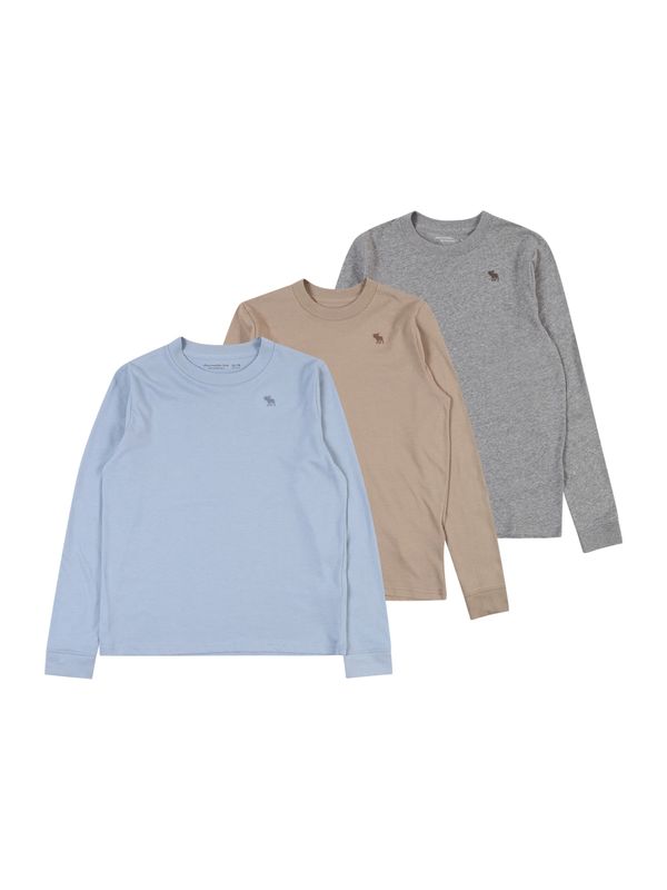 Abercrombie & Fitch Abercrombie & Fitch Majica  svetlo modra / rjava / pegasto siva