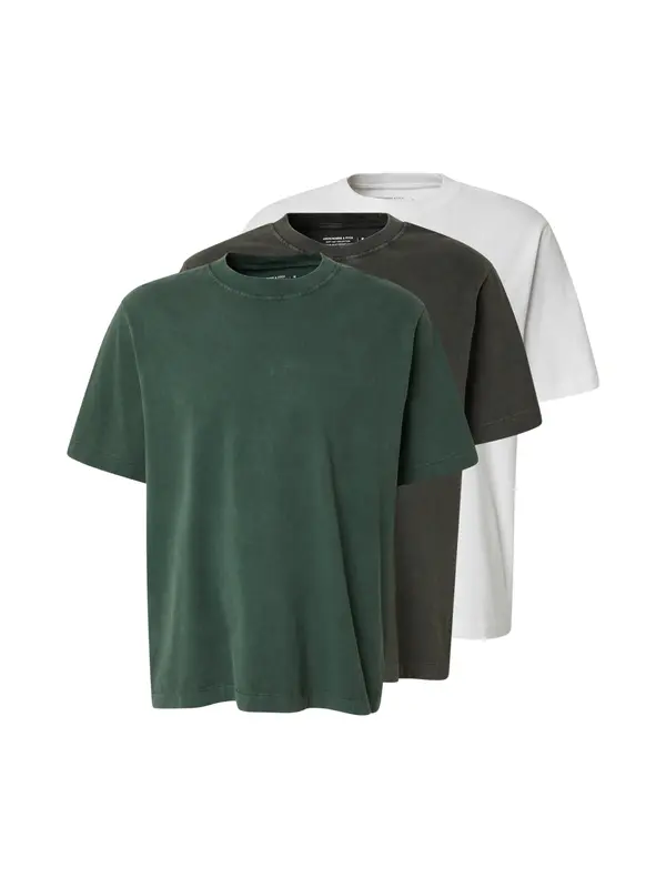 Abercrombie & Fitch Abercrombie & Fitch Majica  temno rjava / temno zelena / bela