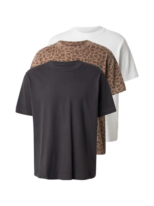 Abercrombie & Fitch Abercrombie & Fitch Majica 'VINTAGE INSPIRED'  rjava / antracit / bela