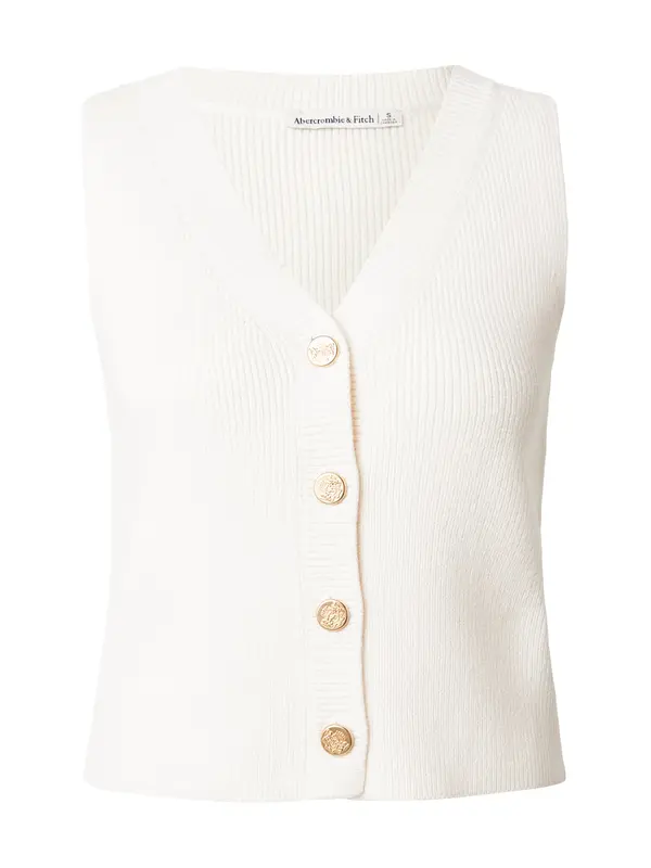 Abercrombie & Fitch Abercrombie & Fitch Pleten brezrokavnik  kremna