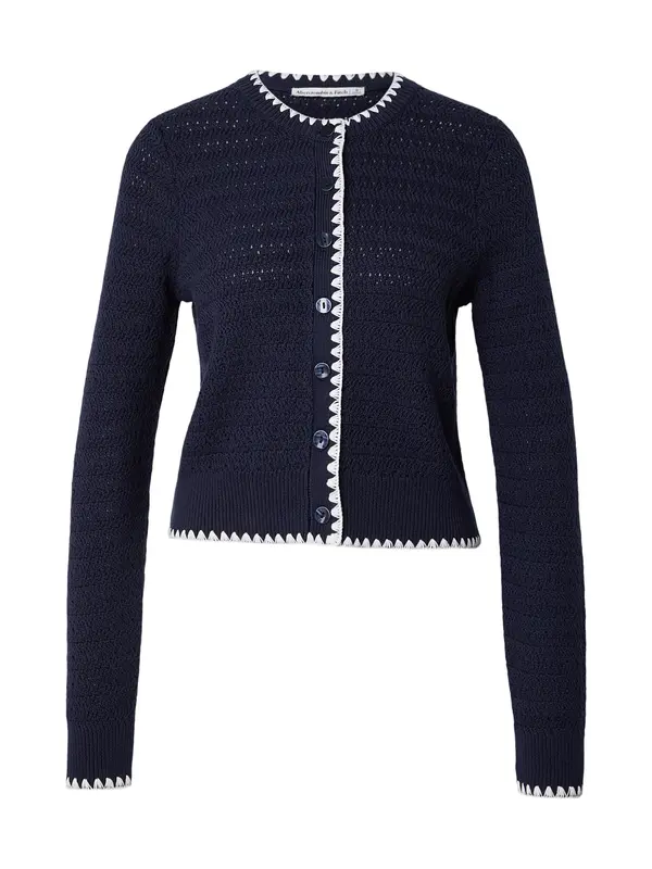 Abercrombie & Fitch Abercrombie & Fitch Pletena jopa  mornarska / bela