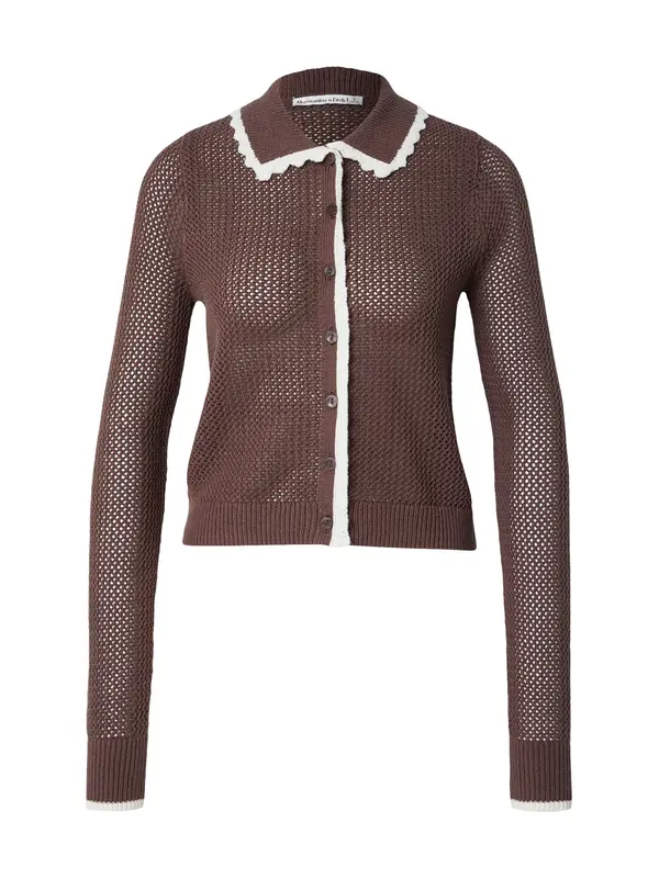 Abercrombie & Fitch Abercrombie & Fitch Pletena jopa  rjava / bela