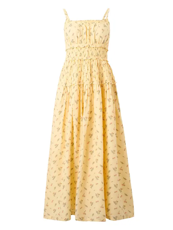 Abercrombie & Fitch Abercrombie & Fitch Poletna obleka  temno rjava / limona / zelena / pastelno rdeča