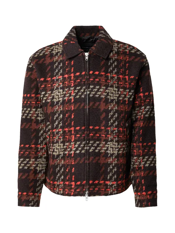 Abercrombie & Fitch Abercrombie & Fitch Prehodna jakna  čokolada / temno rjava / greige / svetlo rdeča
