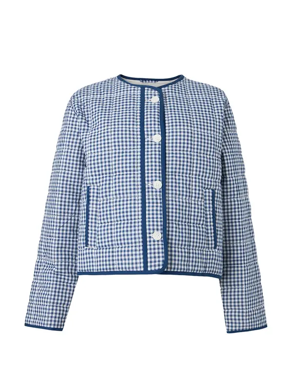Abercrombie & Fitch Abercrombie & Fitch Prehodna jakna  temno modra / progasto modra / bela