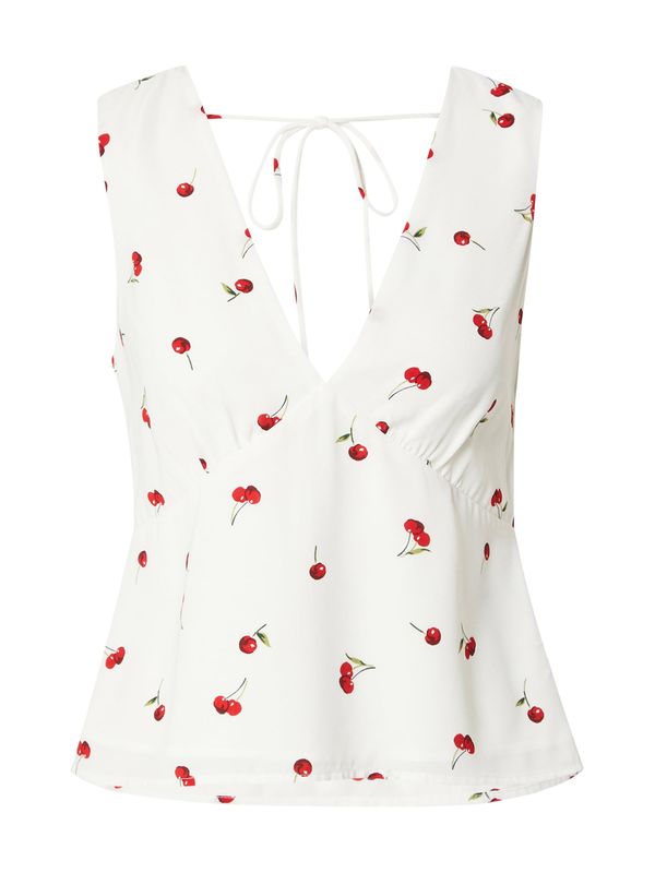 Abercrombie & Fitch Abercrombie & Fitch Top  svetlo siva / zelena / rdeča / češnjevo rdeča