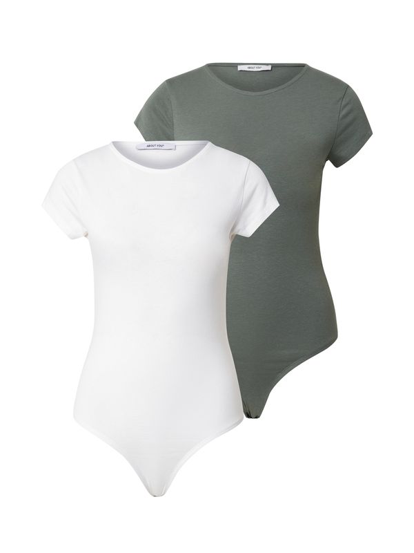 ABOUT YOU ABOUT YOU Majica 'Ellinor'  temno zelena / bela