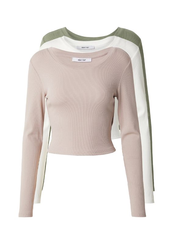 ABOUT YOU ABOUT YOU Majica 'Loretta'  bež / zelena / bela