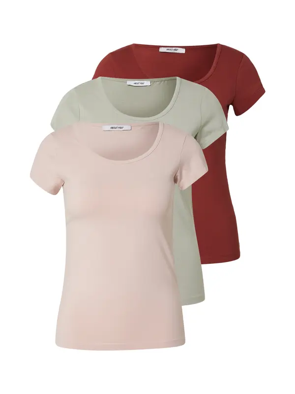 ABOUT YOU ABOUT YOU Majica 'Madlin'  pastelno zelena / roza / bordo