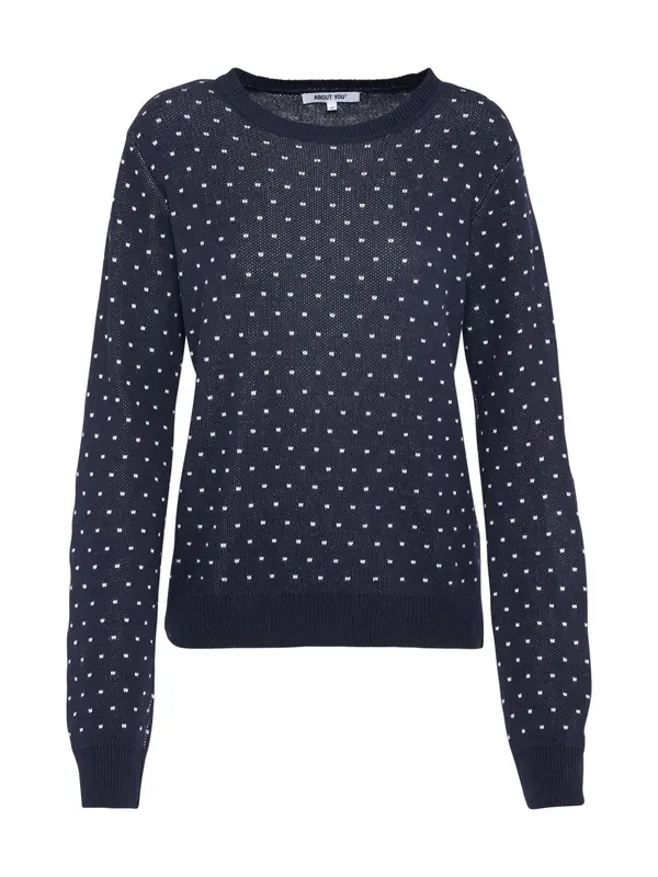 ABOUT YOU ABOUT YOU Pulover 'Leena Jumper'  temno modra / bela
