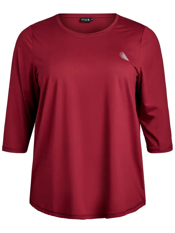 Active by Zizzi Active by Zizzi Funkcionalna majica 'Abasic One'  bordo / bela